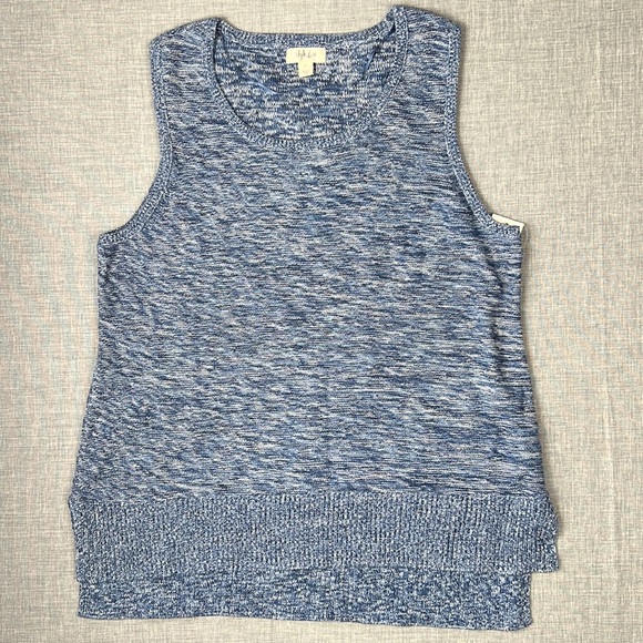 Style & Co Blue Heather High Low Sweater Vest Size Large - Picture 2 of 5